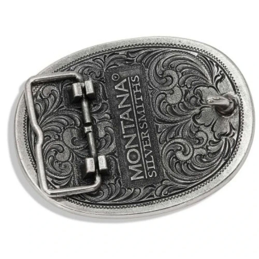 MONTANA SILVERSMITHS Bucking Horse Rodeo Horseshoe Nail Western Belt Buckle NEW!
